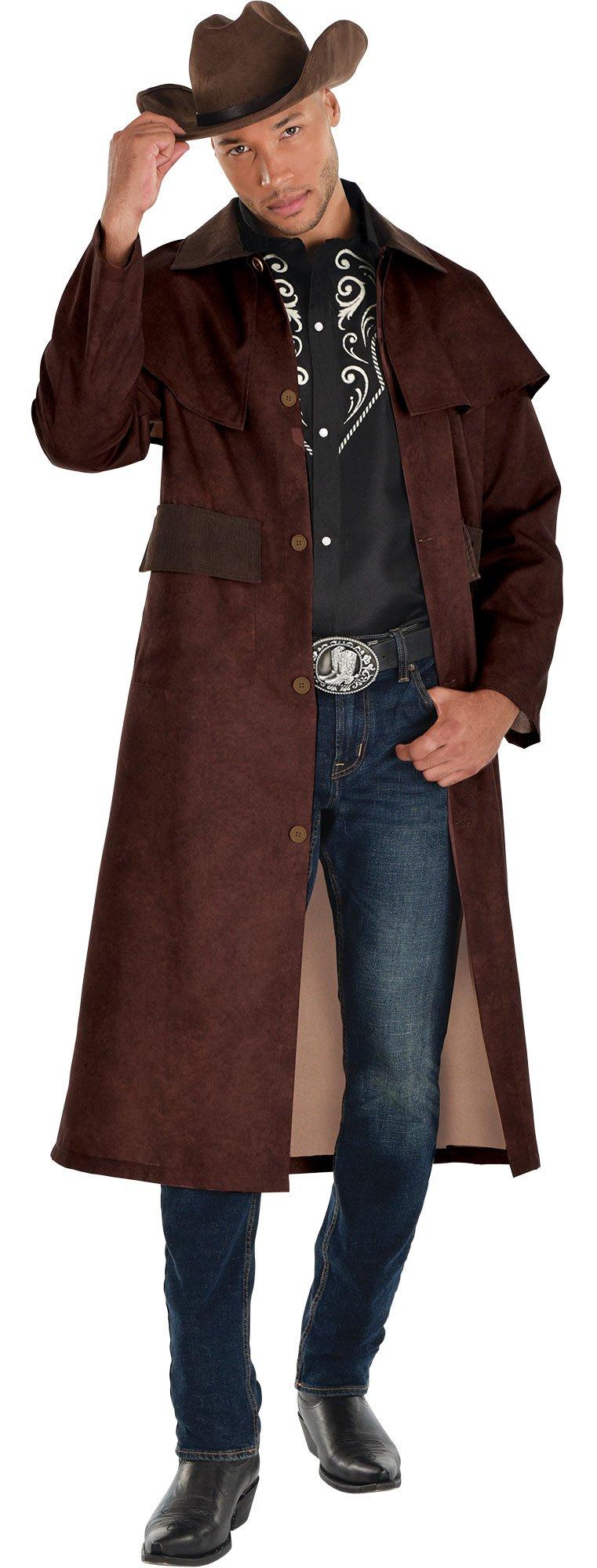 Adult Faux Suede Western Cowboy Duster