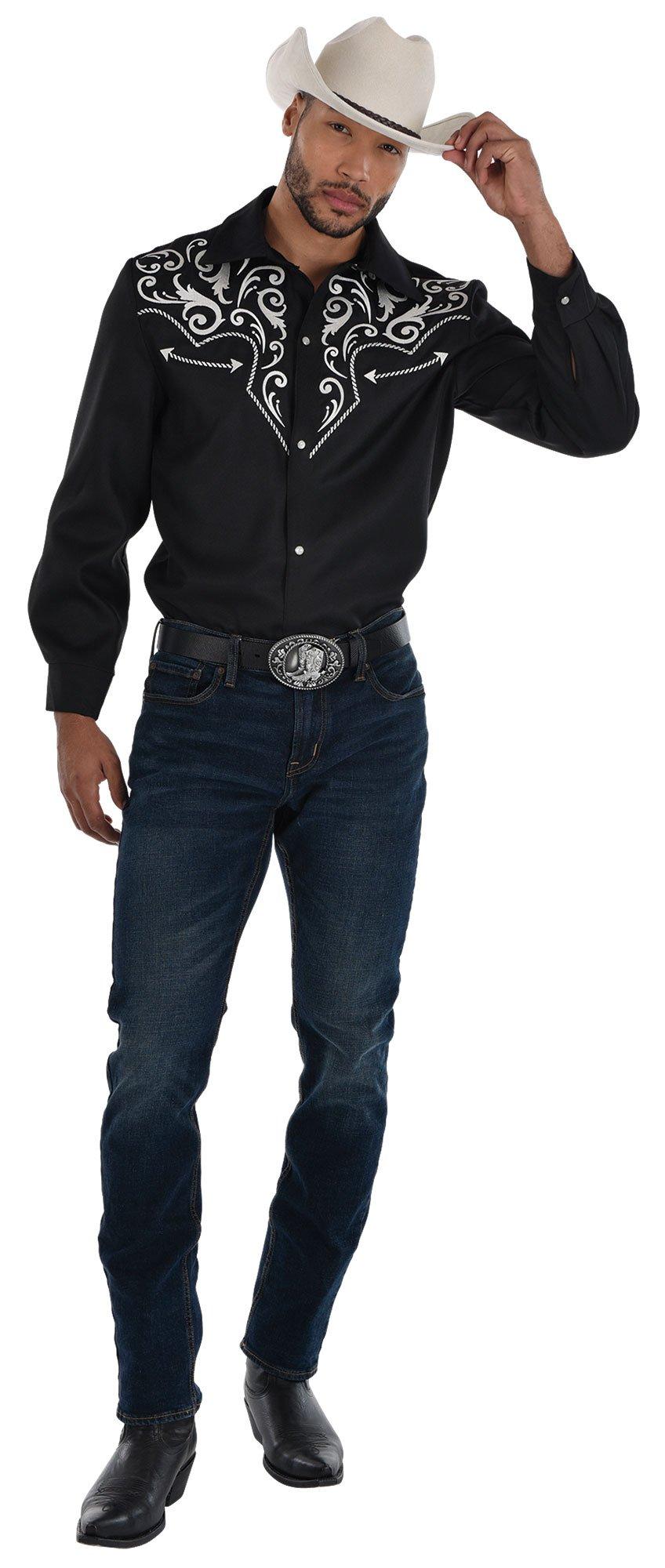 Adult Black Western Cowboy Shirt