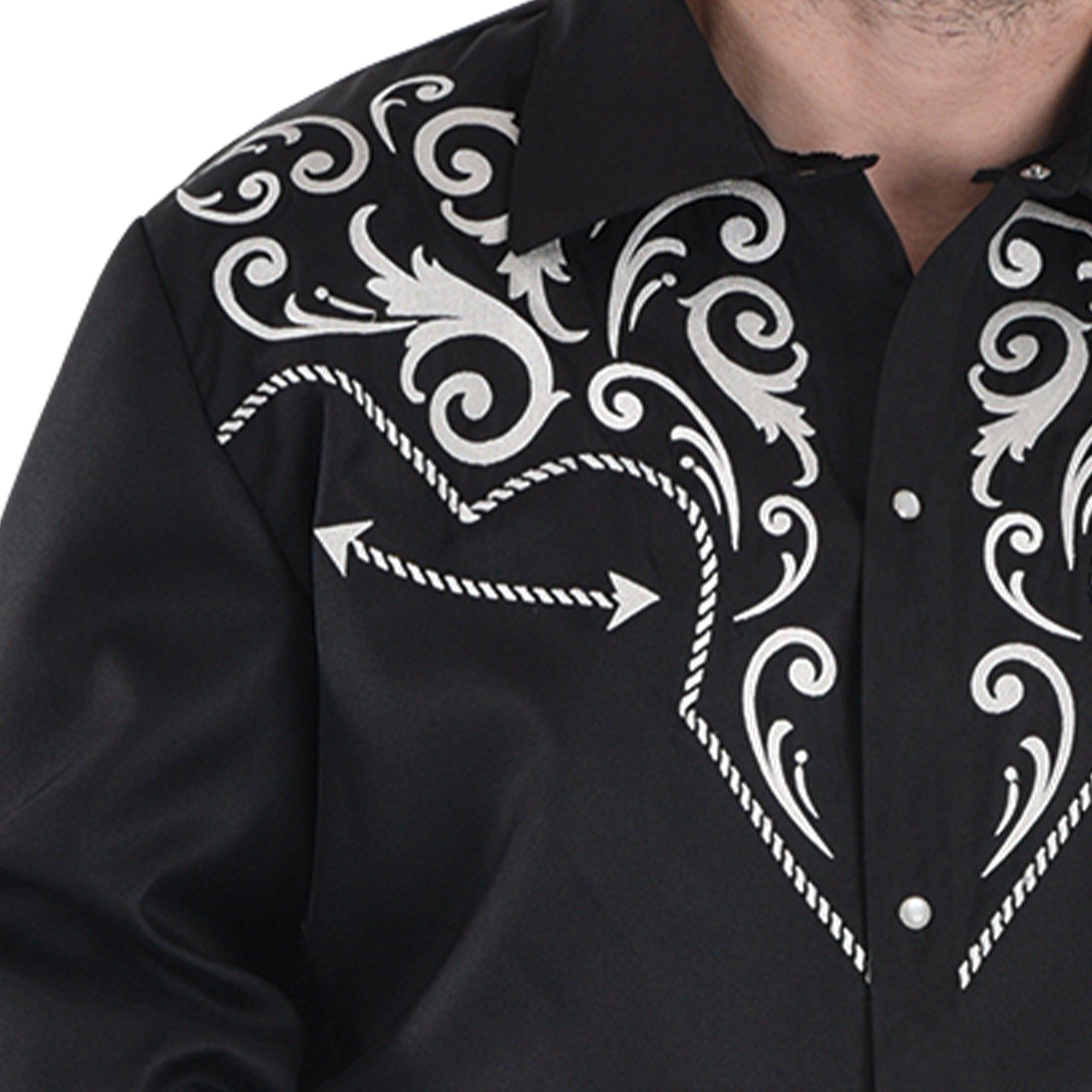 Adult Black Western Plus Size Cowboy Shirt