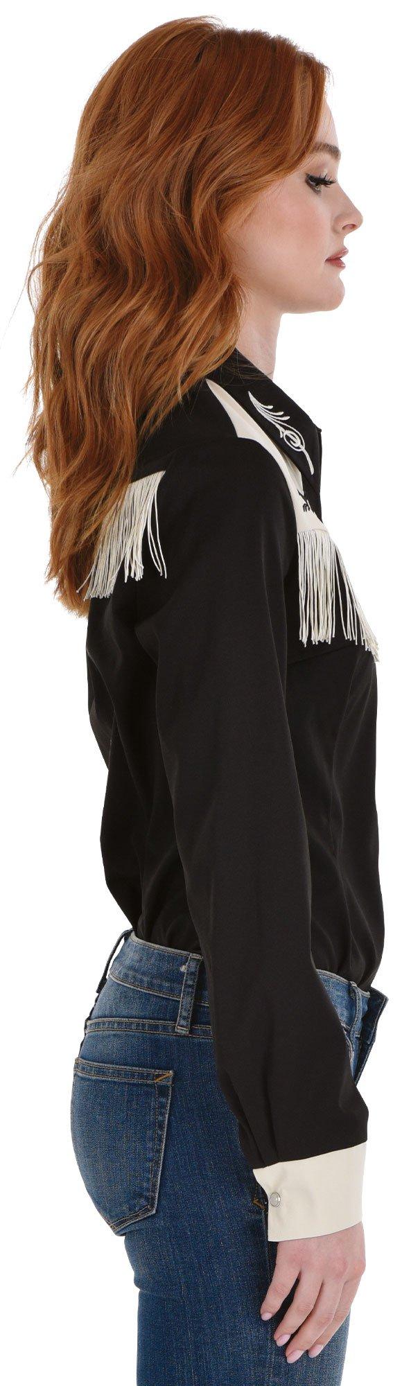 Adult Black Western Fringe Cowgirl Shirt