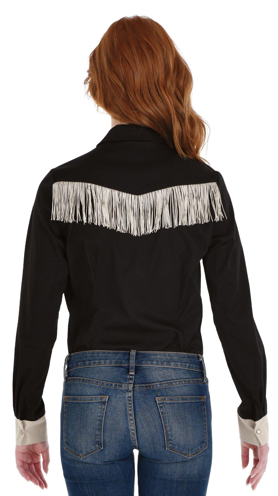 Adult Black Western Fringe Cowgirl Shirt