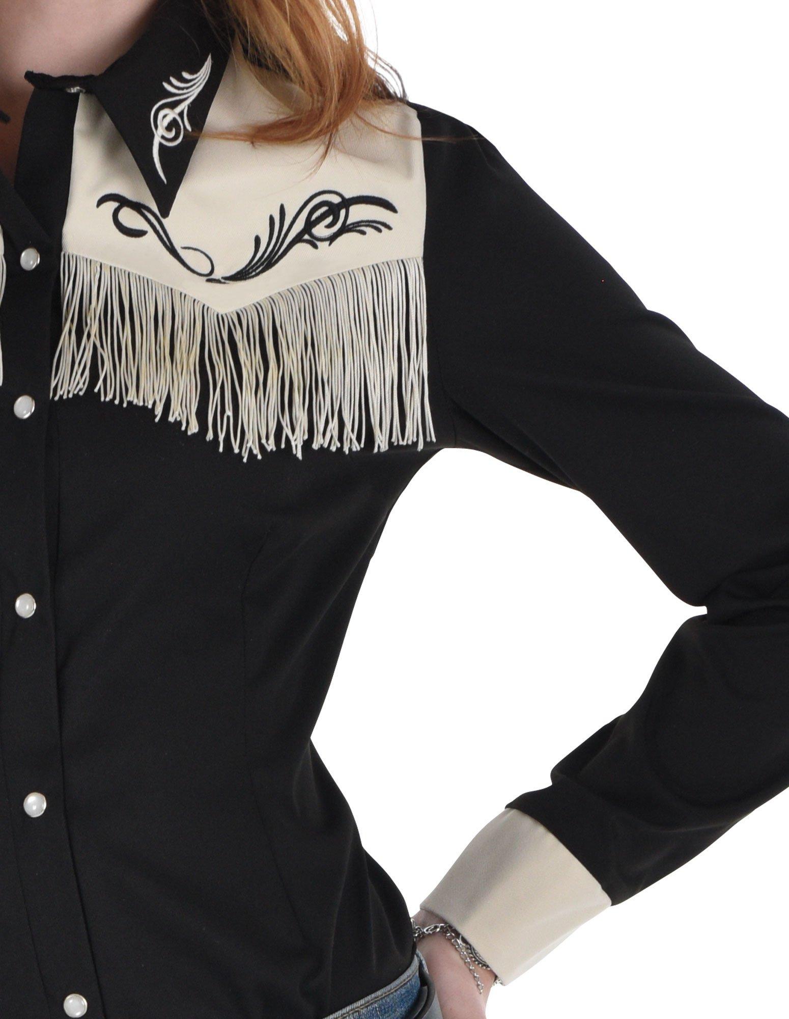 Adult Black Western Fringe Cowgirl Shirt