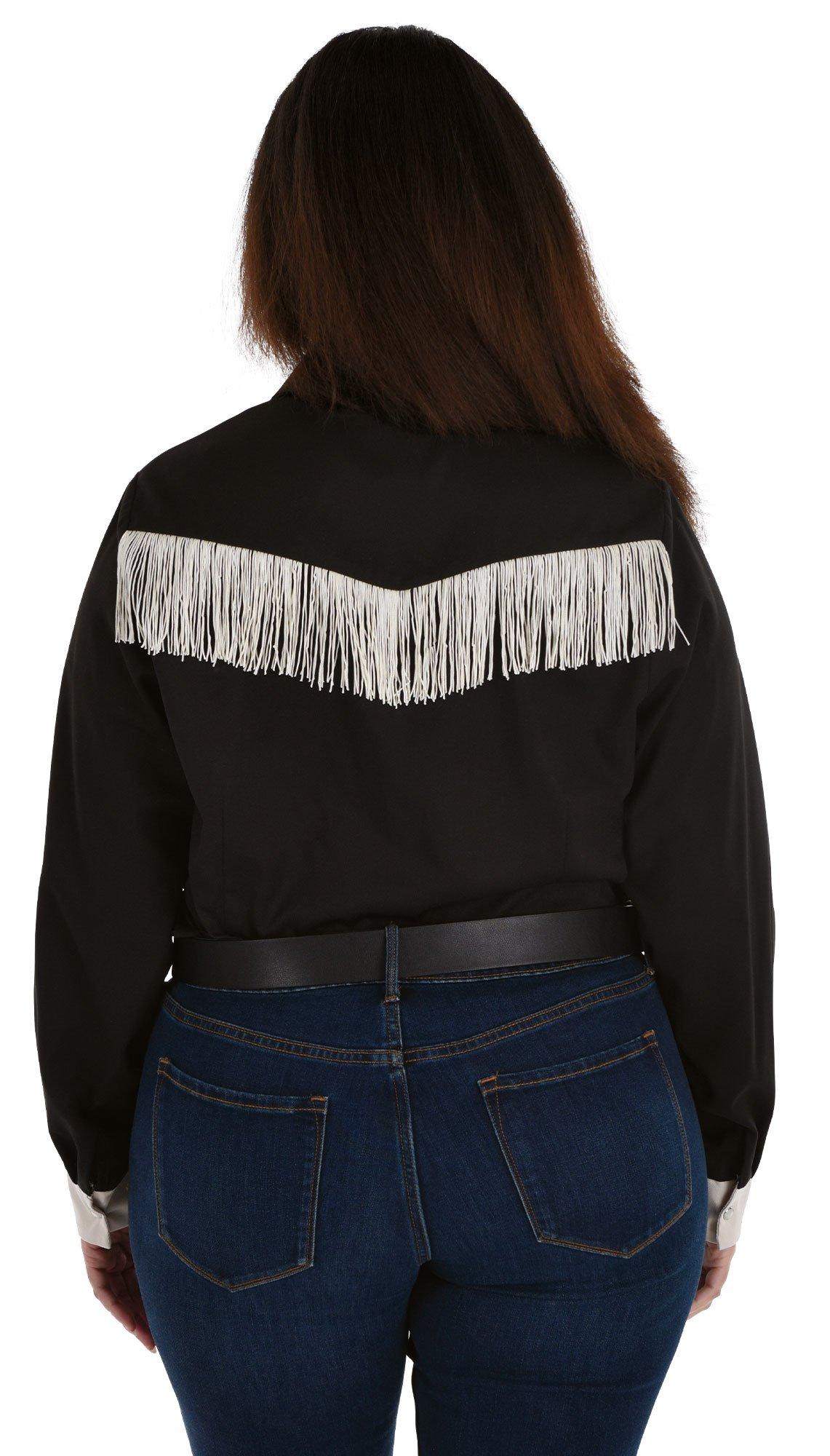 Adult Black Western Fringe Plus Size Cowgirl Shirt