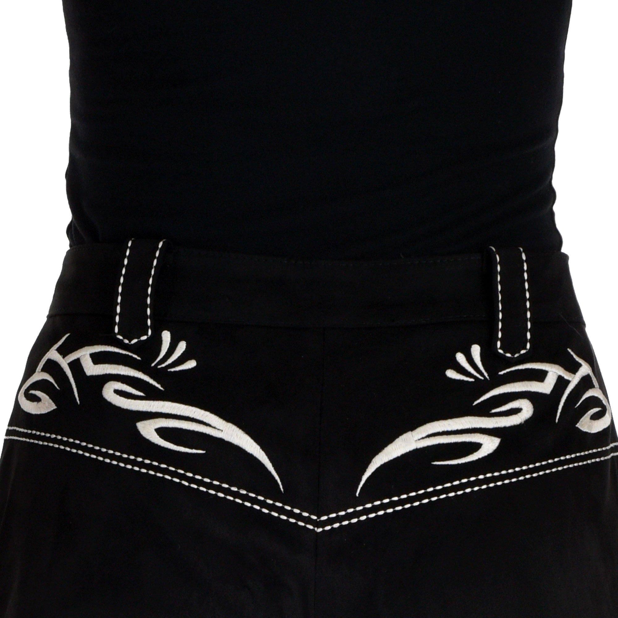 Adult Black Faux Suede Fringe Cowgirl Shorts