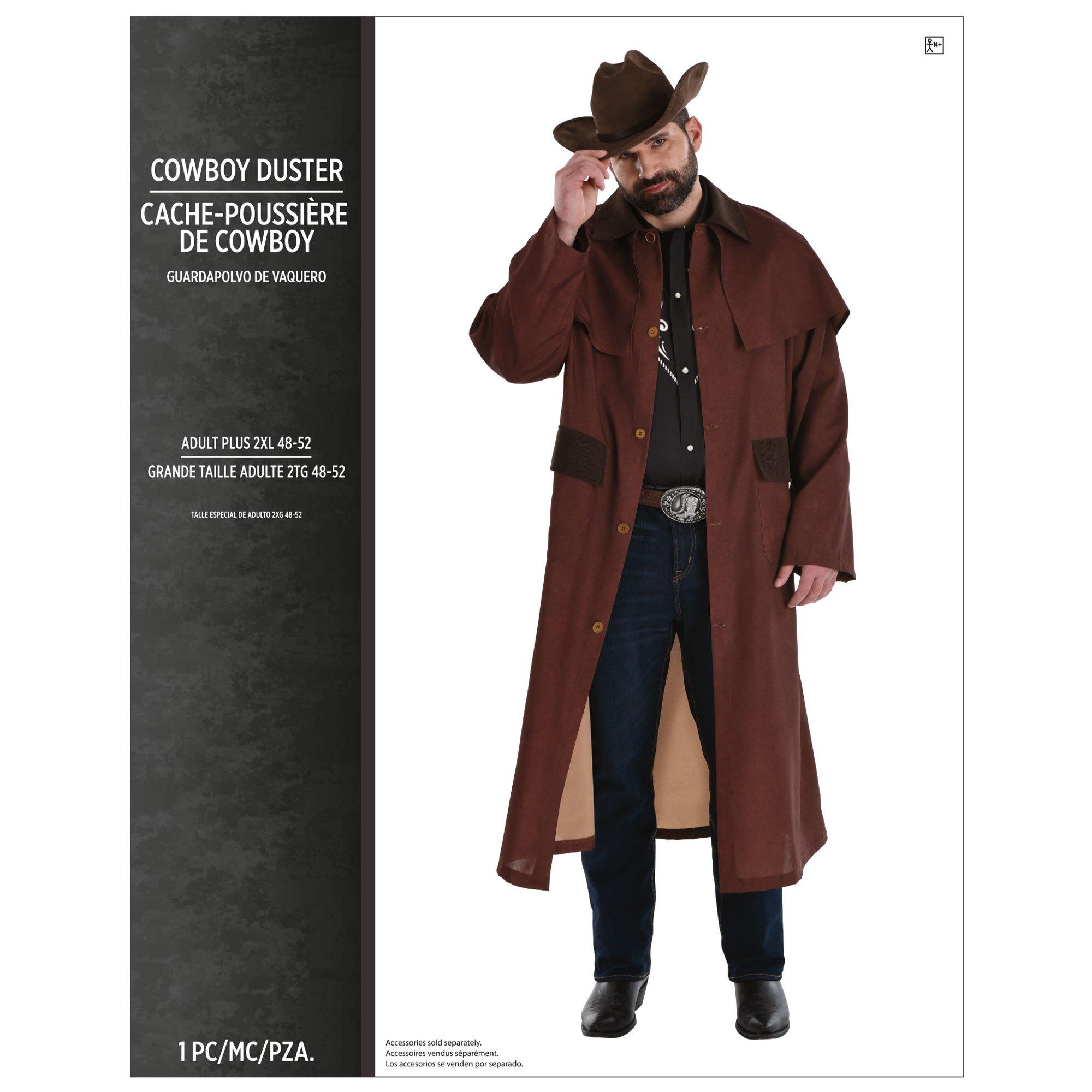 Adult Faux Suede Western Plus Size Cowboy Duster