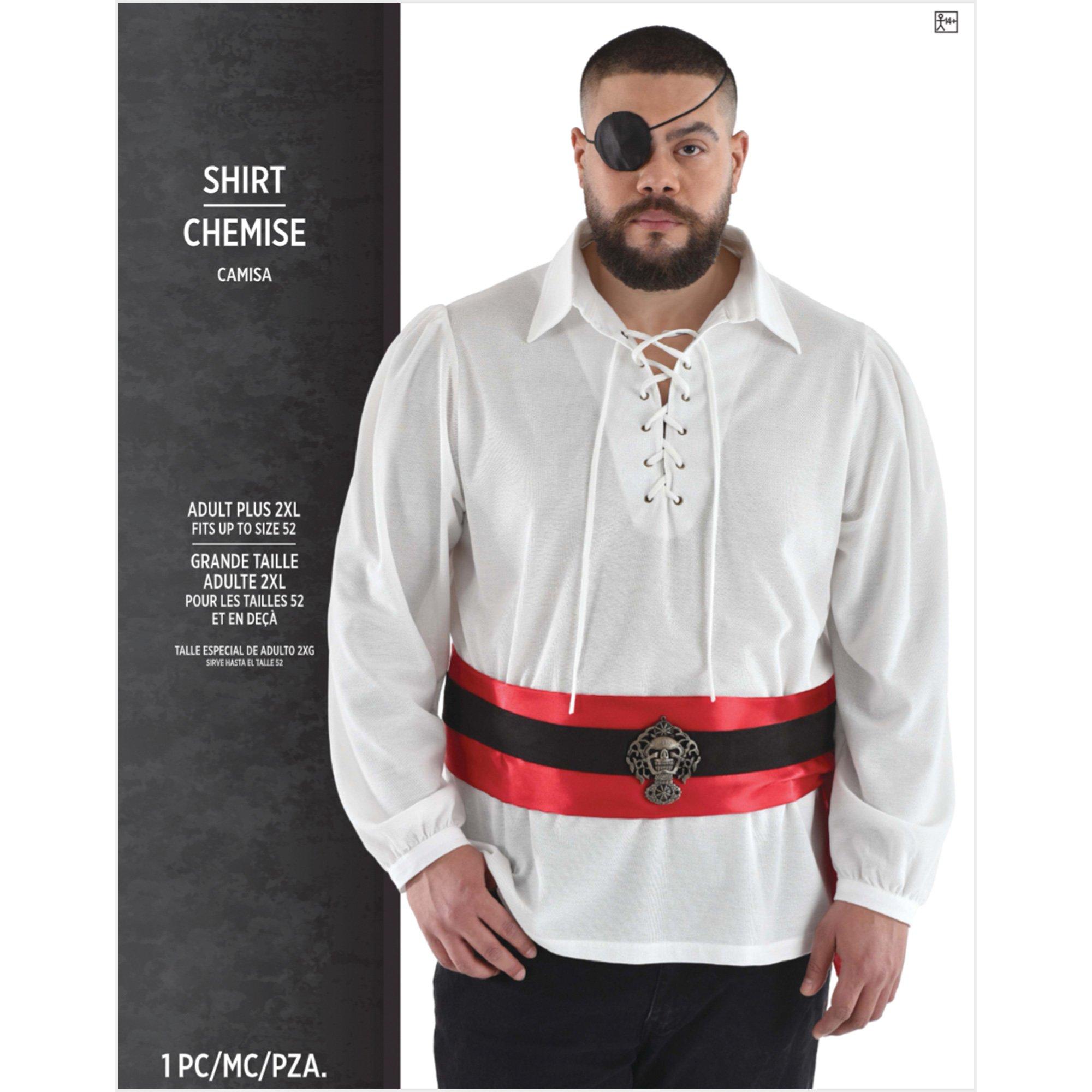 Adult Ivory Plus Size Pirate Shirt