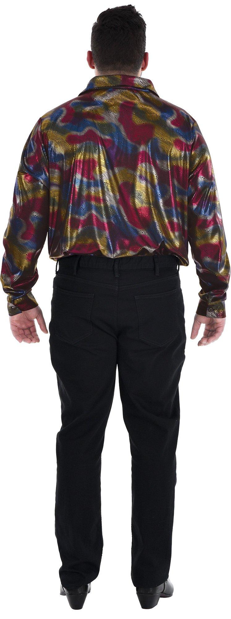 Adult Disco Plus Size Button-Up Shirt