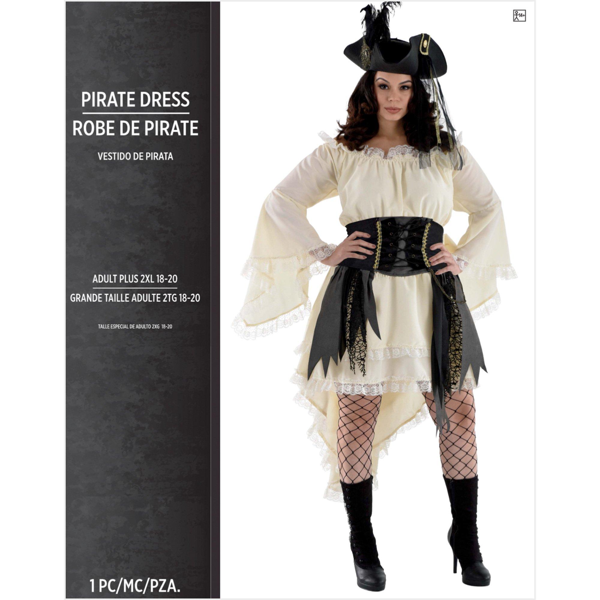 Adult Cream Pirate Plus Size Dress