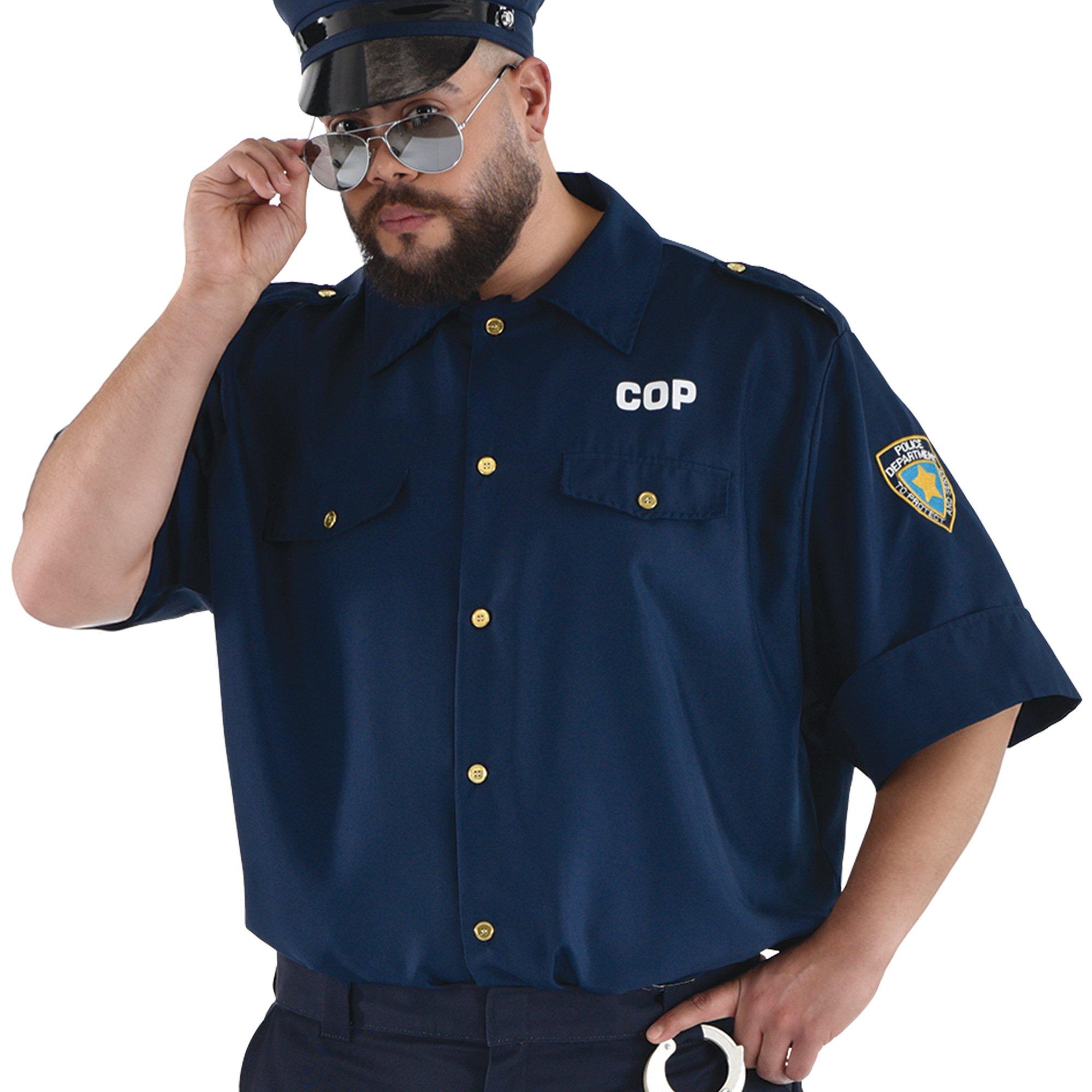 Adult Cop Costume Plus Size Shirt