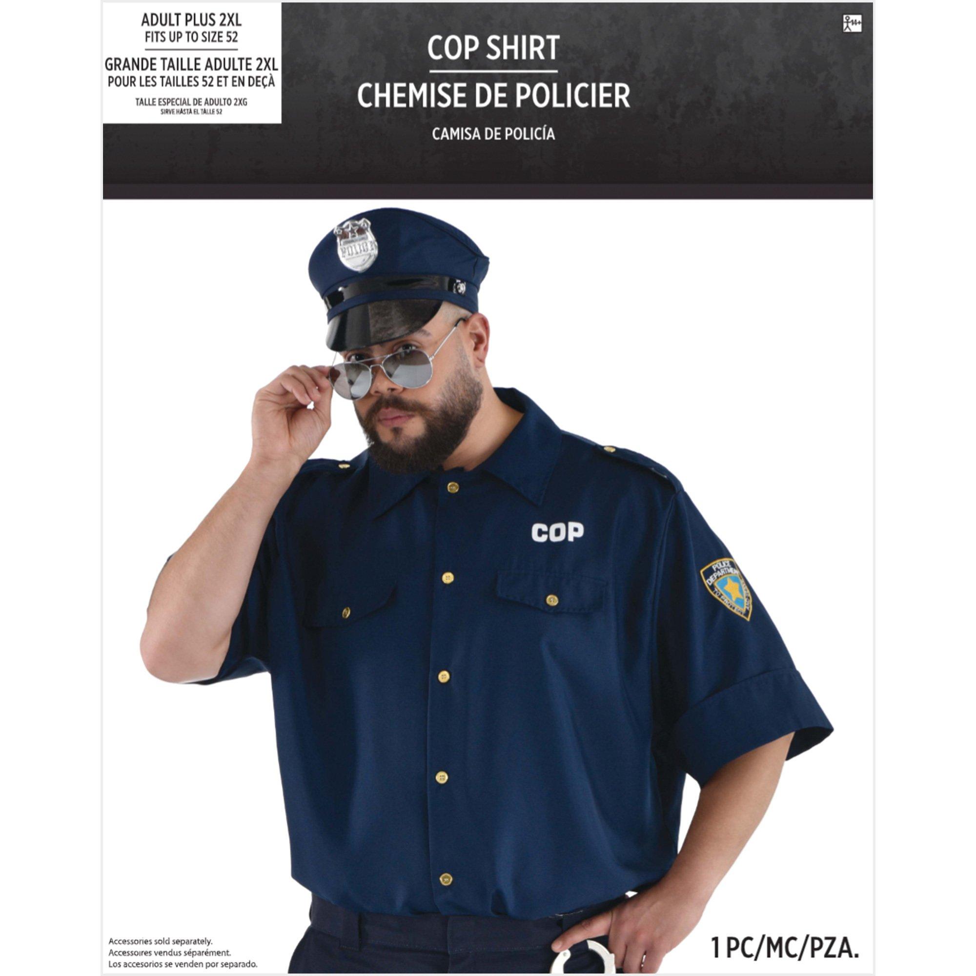 Adult Cop Costume Plus Size Shirt