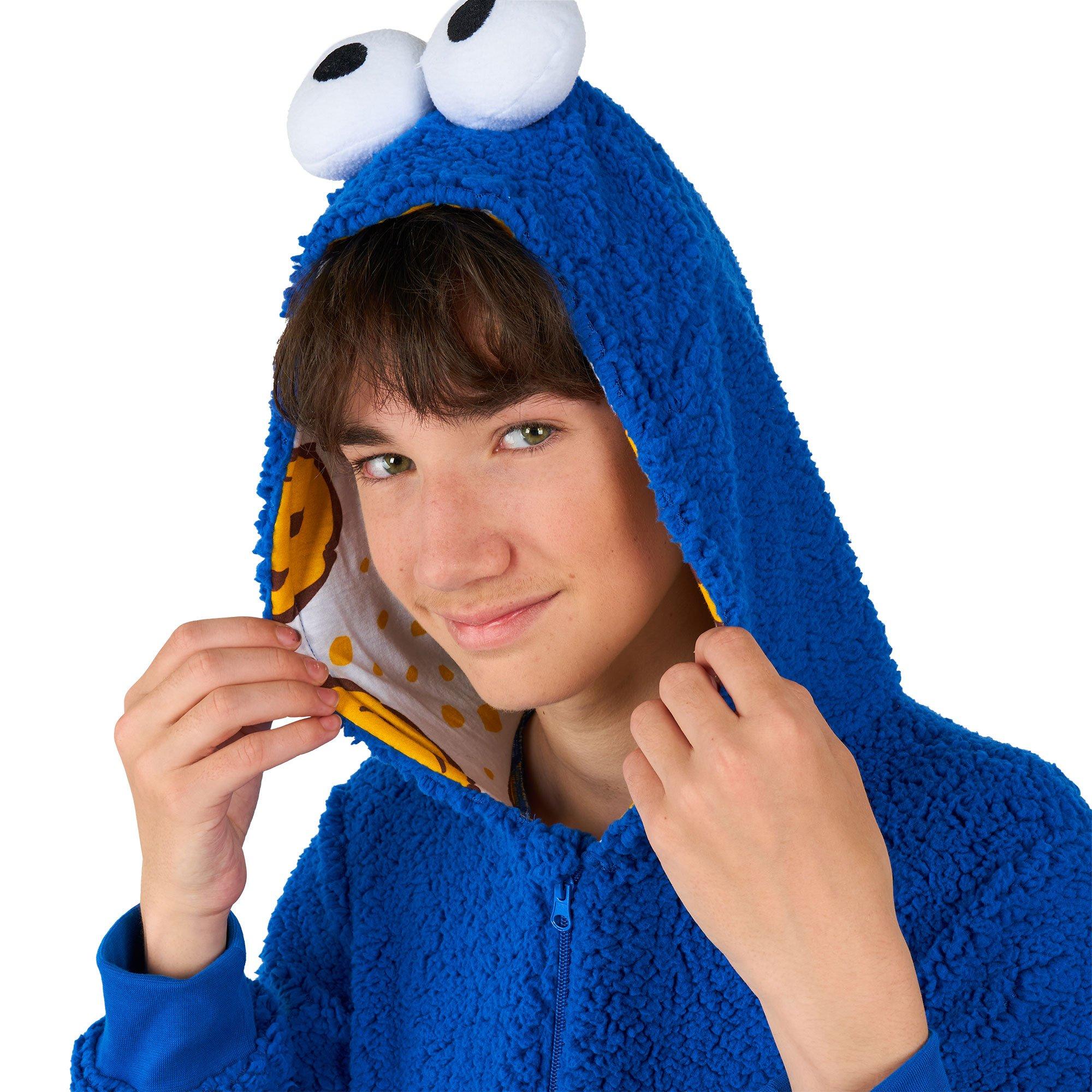 Kids' Plush Cookie Monster One Piece Zipster Costume - Sesame Street