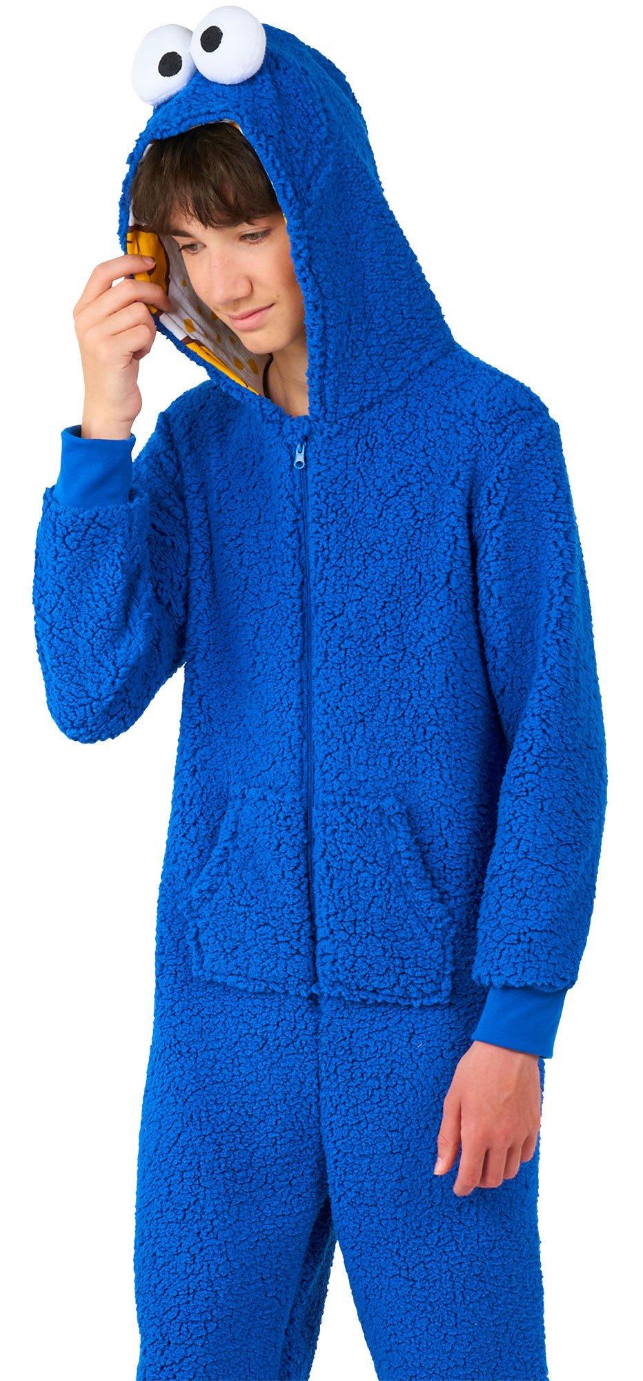 Kids' Plush Cookie Monster One Piece Zipster Costume - Sesame Street