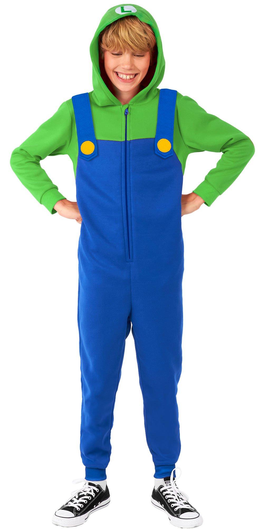 Kids' Luigi One Piece Zipster Costume - Nintendo