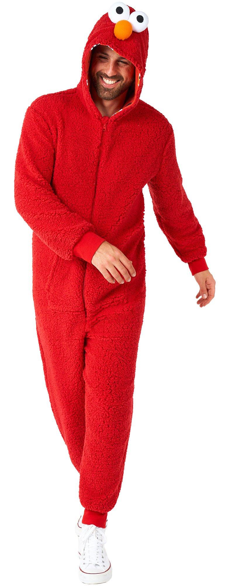 Adult Plush Elmo One Piece Zipster Costume - Sesame Street