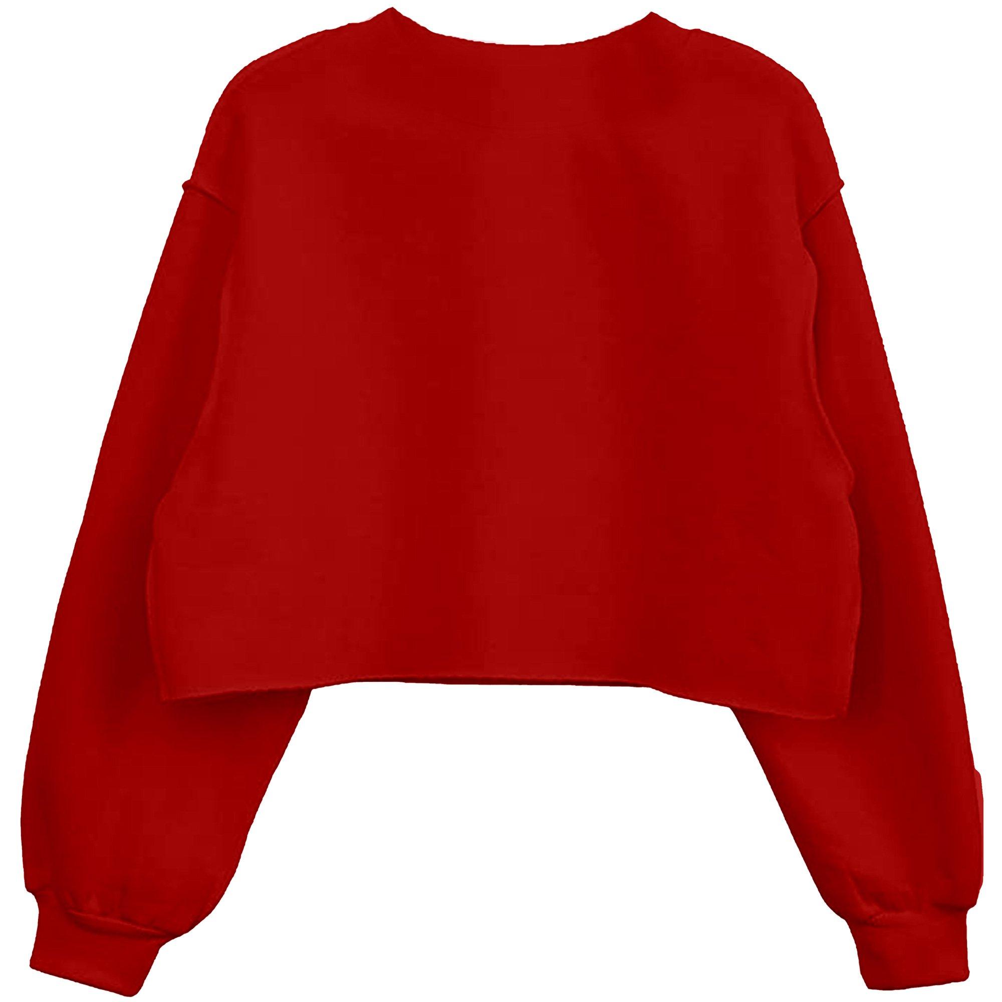 Adult Red Cozy Season Cropped Crewneck Sweatshirt