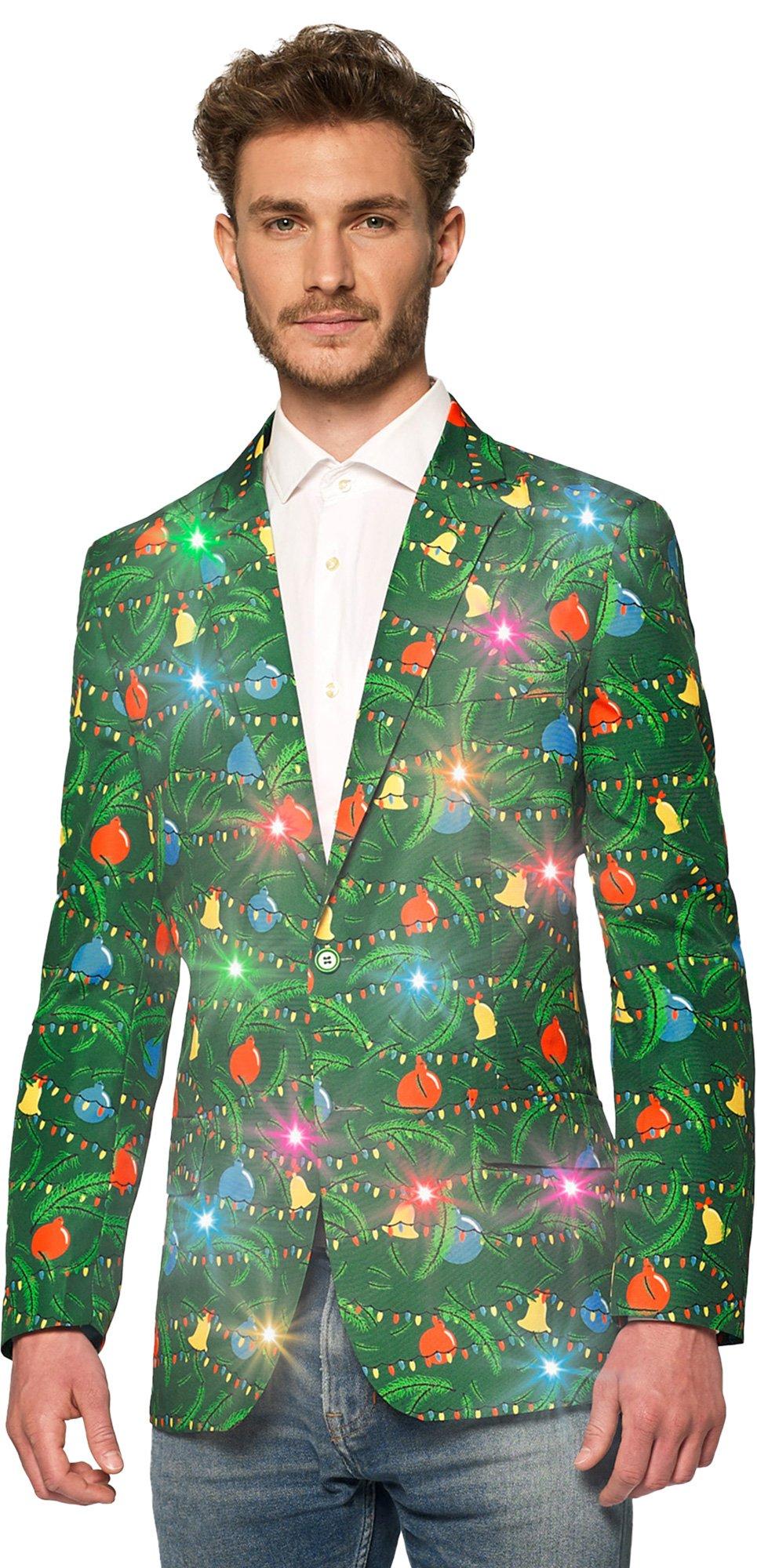 Adult Light-Up Christmas Green Tree Blazer