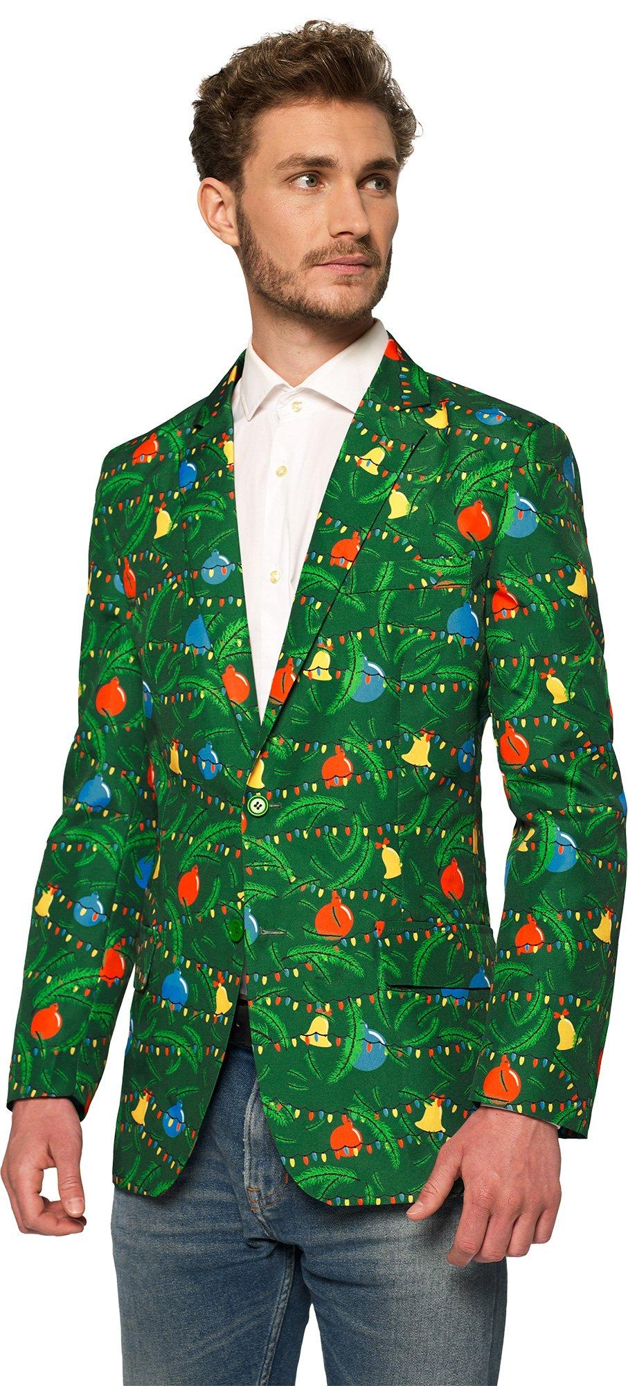 Adult Light-Up Christmas Green Tree Blazer