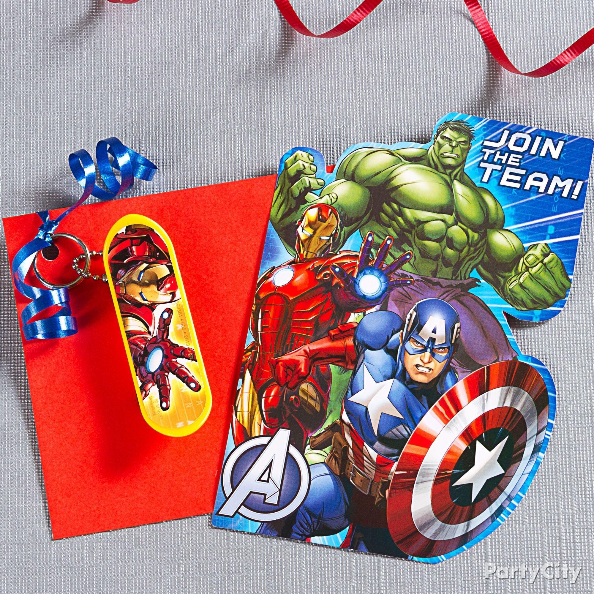 Avengers key chain with curling ribbon