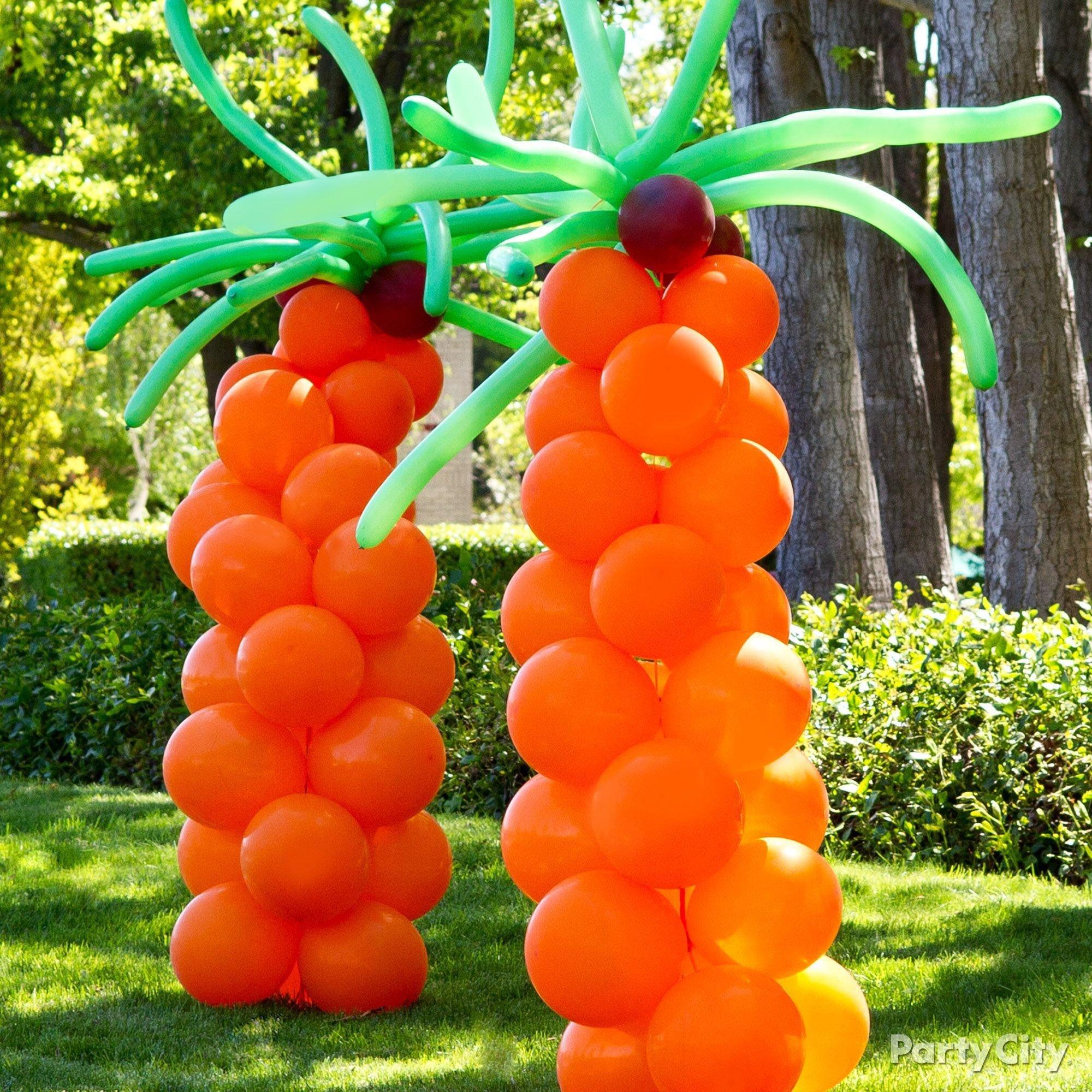 Tropical Palm Tree Balloon Columns