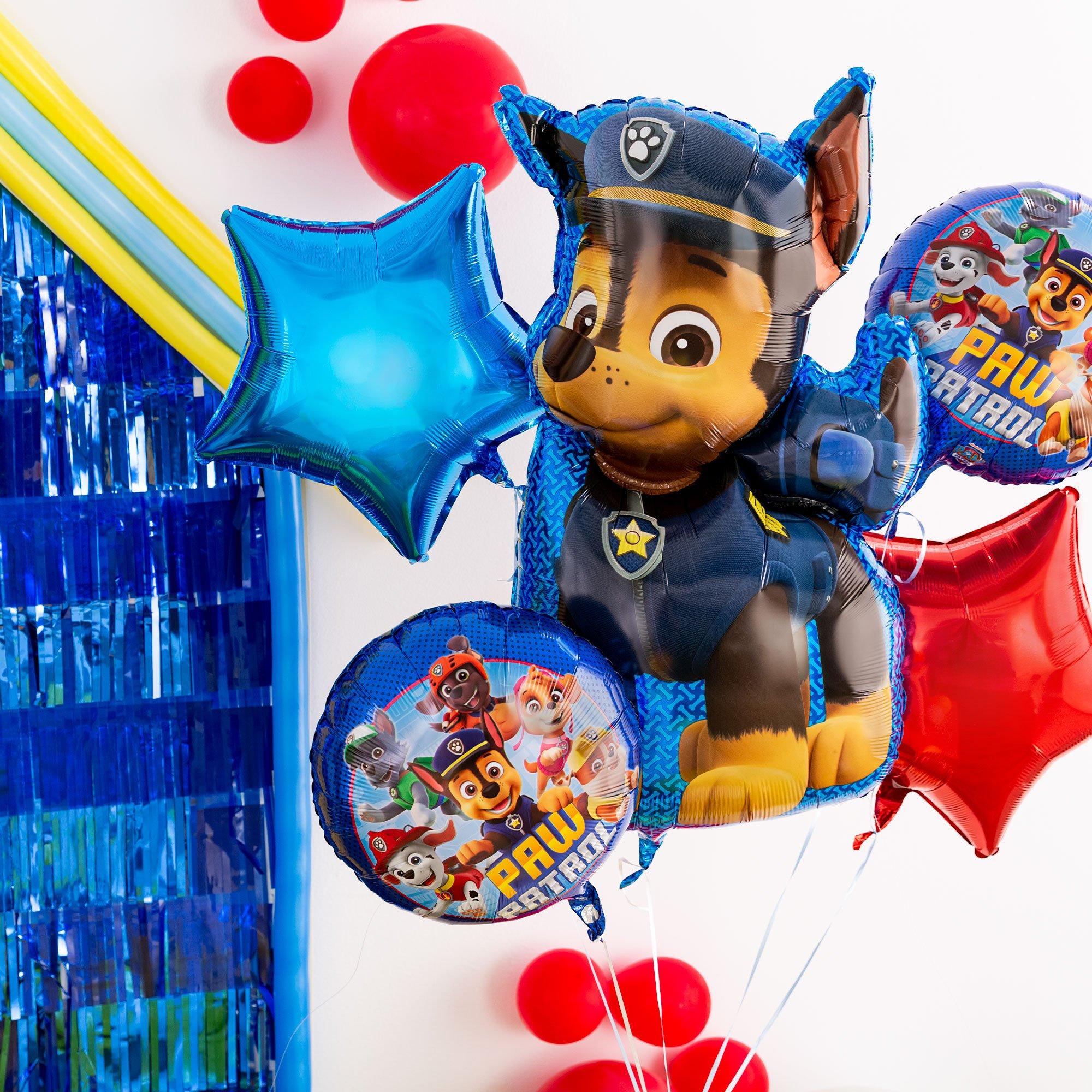 Ballon aluminium La Pat Patrouille Chase Paw Patrol monté sur tige,  pré-gonflé cadeau à emporter anniversaire give away candy cu
