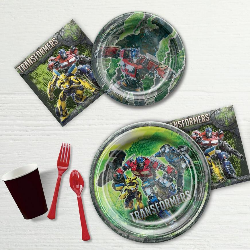 Metallic Rise of the Beasts Paper Lunch Plates, 9in, 8ct - Transformers