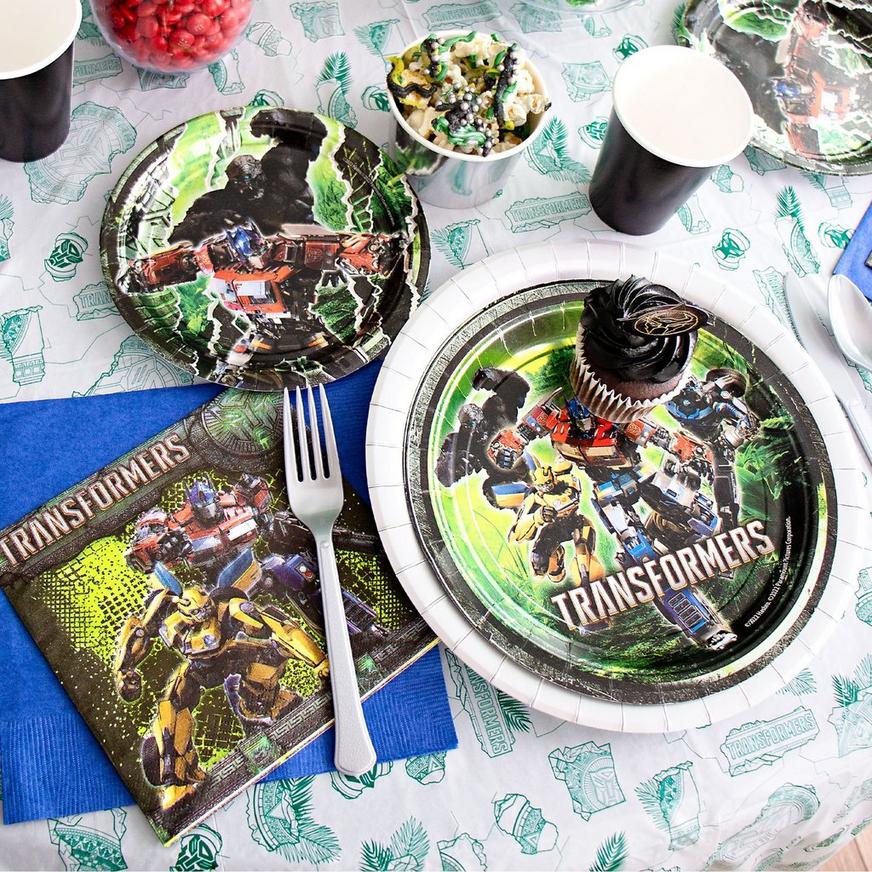 Metallic Rise of the Beasts Paper Lunch Plates, 9in, 8ct - Transformers