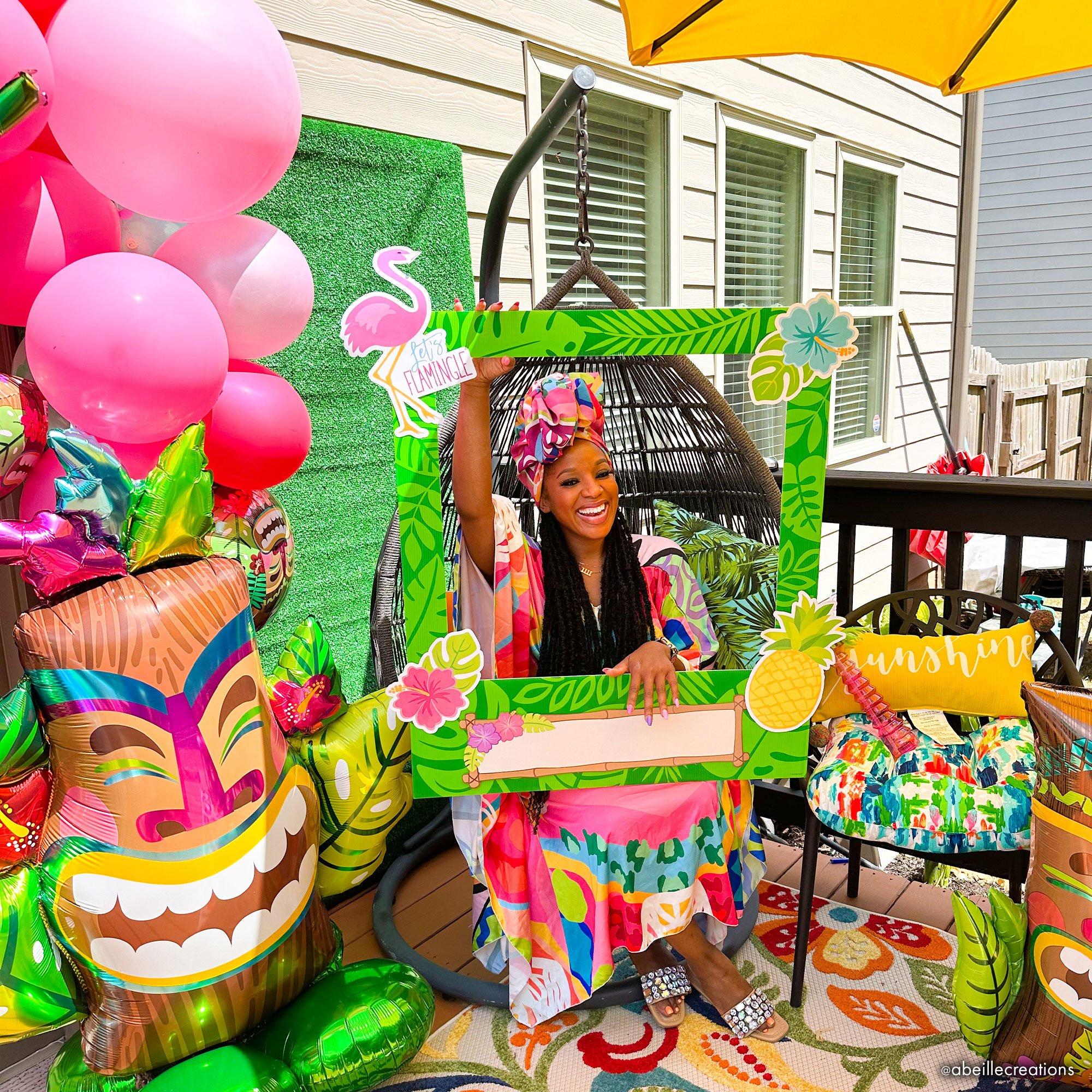 Giant Customizable Tropical Photo Frame Kit 30in x 35in Party City