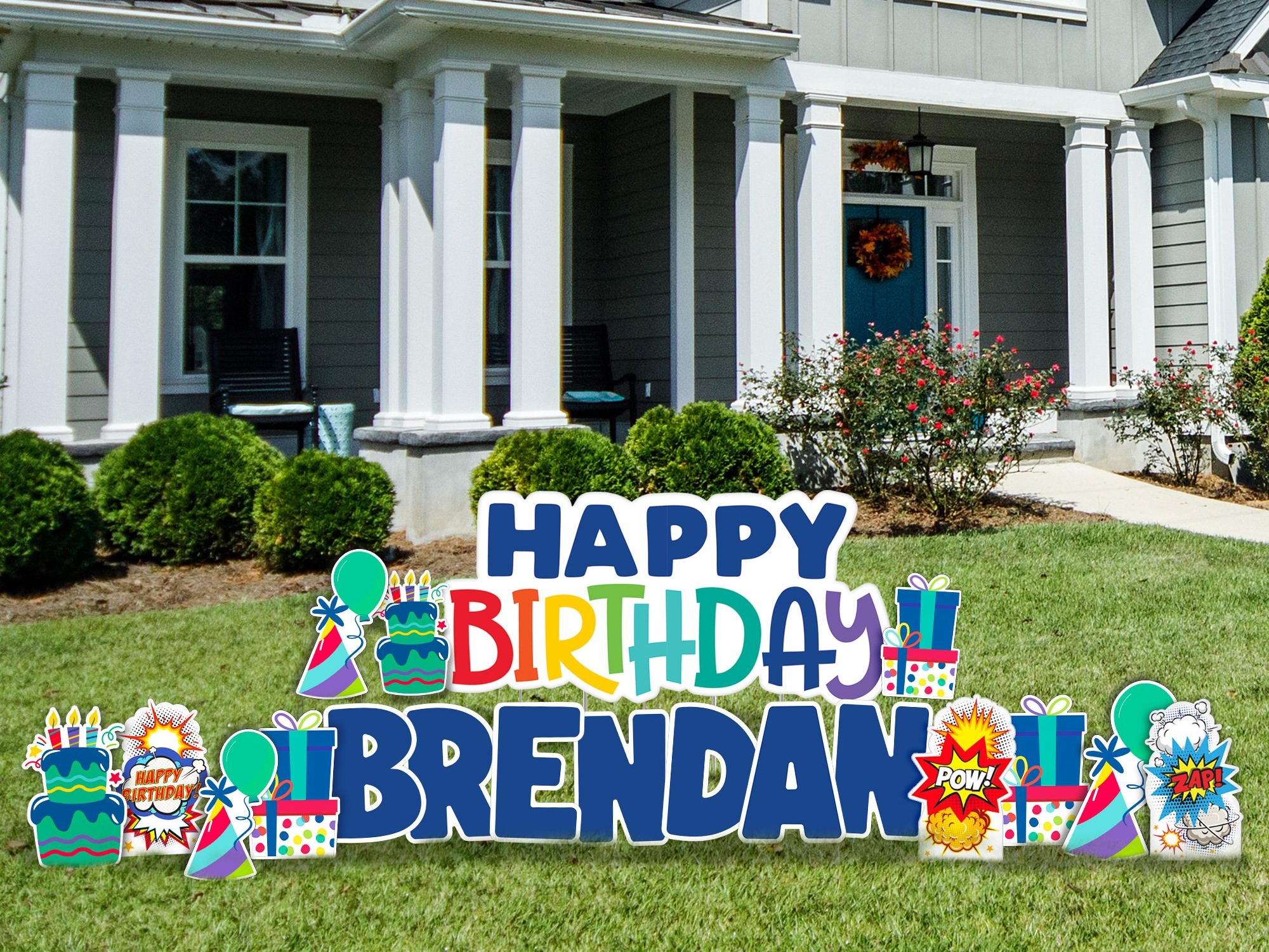 Yard Outdoor Bday Sign For Boy Girl Spring Toys Large Colorful Birthday Banner 