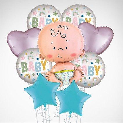 Gender Reveal Decorations, 161Pcs Gender Reveal Party Supplies, include  36Inch Reveal Balloon, Boy OR Girl Foil Balloons, Sash & Badge, Fringe