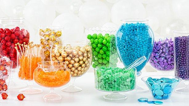 Round Plastic Candy Container - 6-7/8″ x 2-5/8″ - 183C