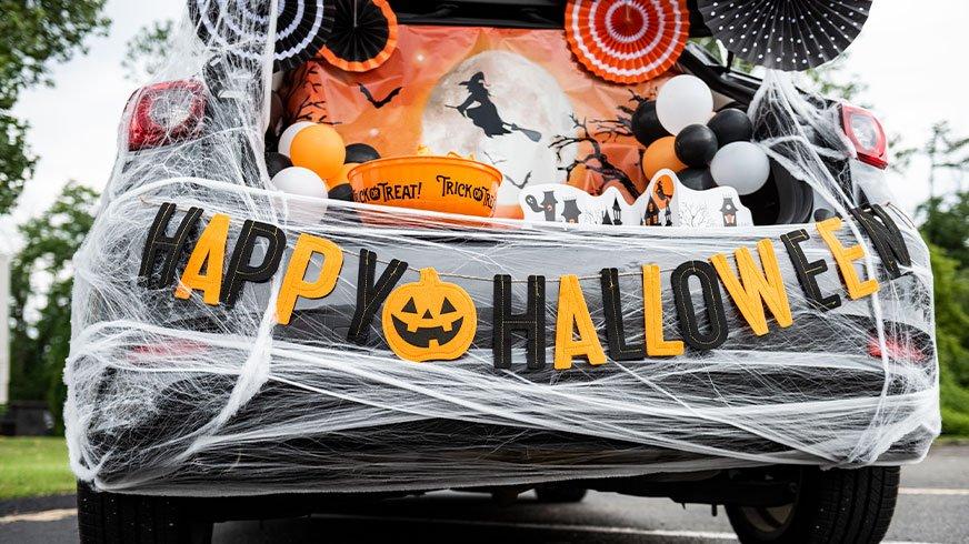 Cars Decorated for Halloween Spider Web