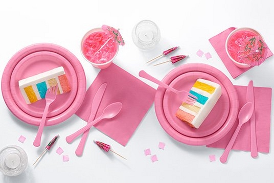 Exquisite Pink Paper Plates - 9 Inch - 100 Count - Bulk Disposable Paper  Plates 