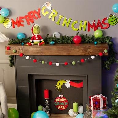 Christmas Character Foam Board Backdrop and Christmas Tree Cut Outs,  Christmas Party Foam Board Props, Red Christmas Backdrop Arch 