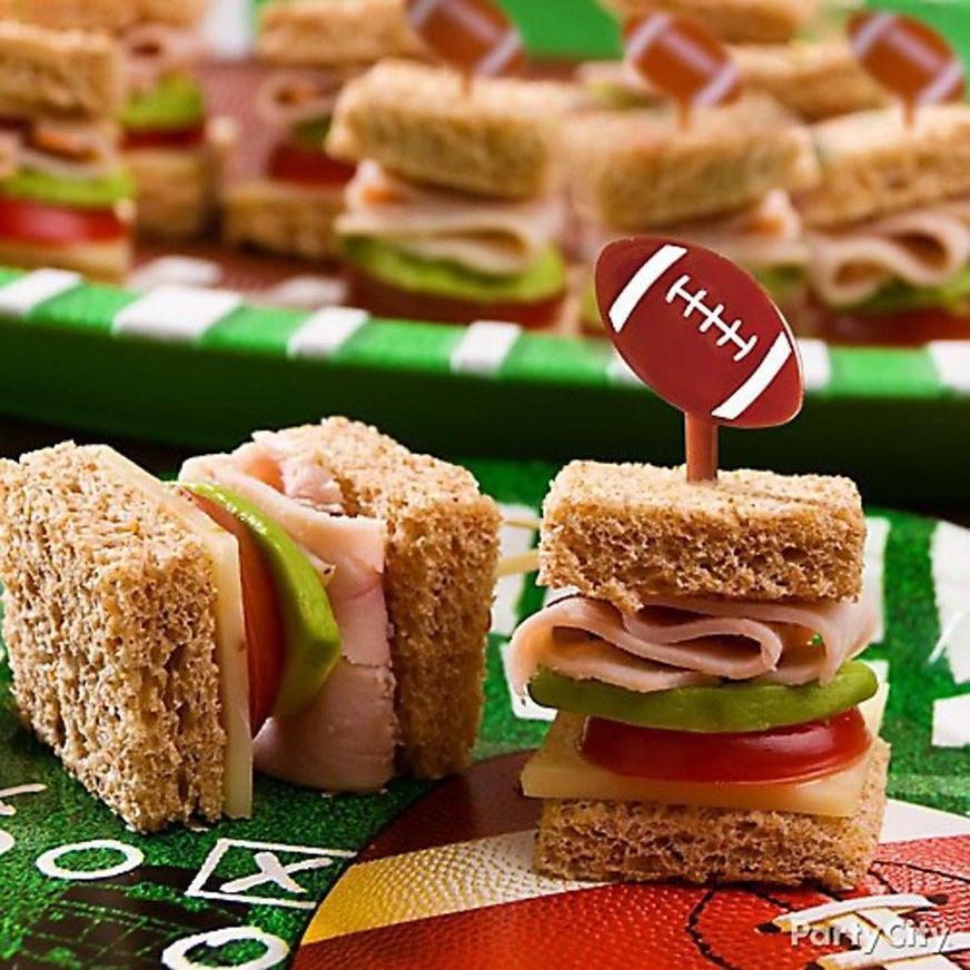 Football Superbowl Party Food Sandwich Skewers