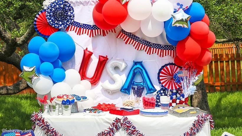 Patriotic Red Blue White Party Decorations for 4th July Independence Day  Memo