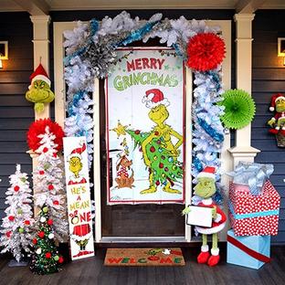 Christmas Style Pretty Grinch Decoration Front Door Indoor Outdoor Mat  Carpet