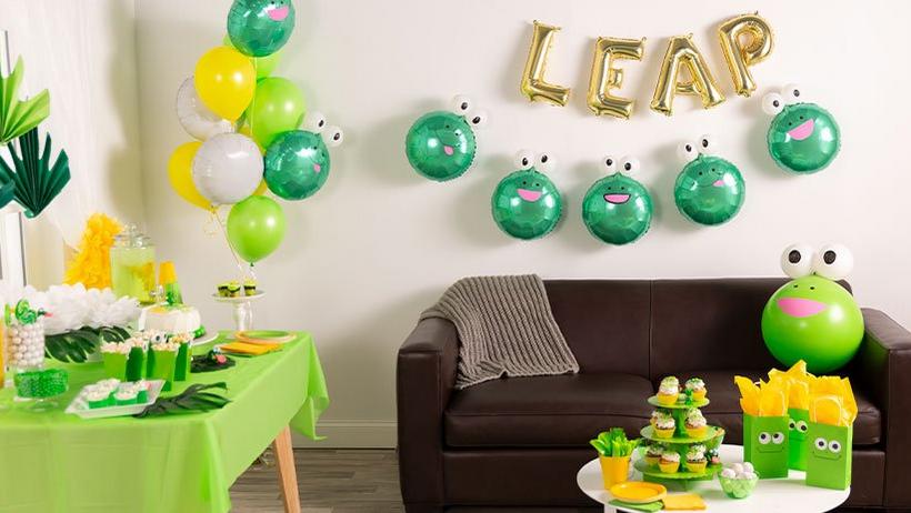 Leap Year Birthday Party Decorations and table setting with food