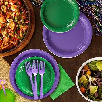 Mardi Gras Tableware Solid & Premium Theme