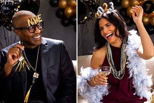 New Year's Eve Hats, Tiaras, Glasses & Beads