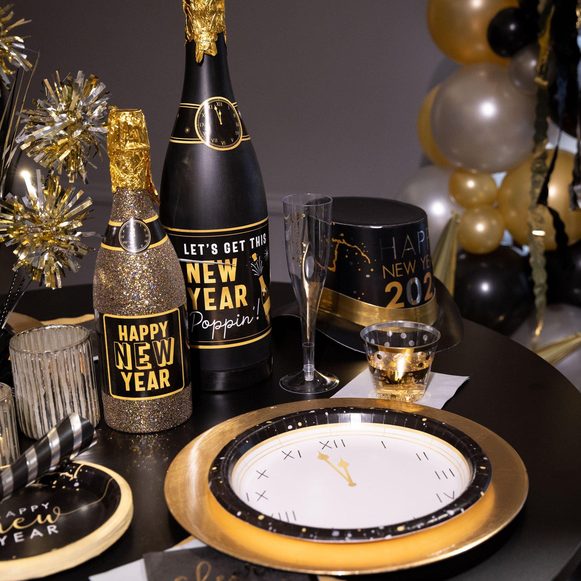 Midnight Glitter Champagne Bottle New Year's Eve Confetti Popper