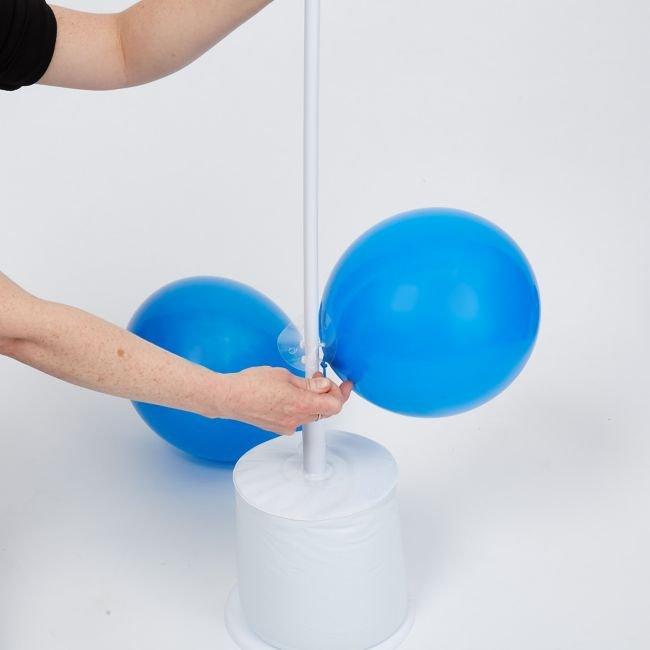 DIY Balloon Column first balloon blue