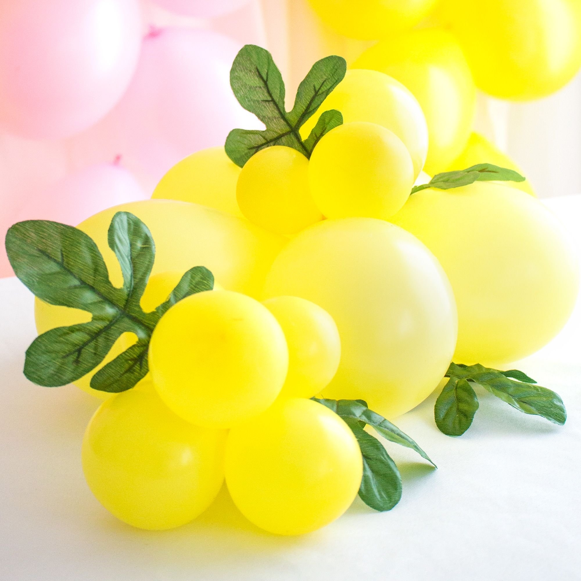 Balloon Centerpiece with Lemon Yellow Balloons