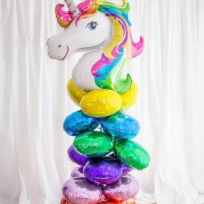 Foil Unicorn Balloon Column