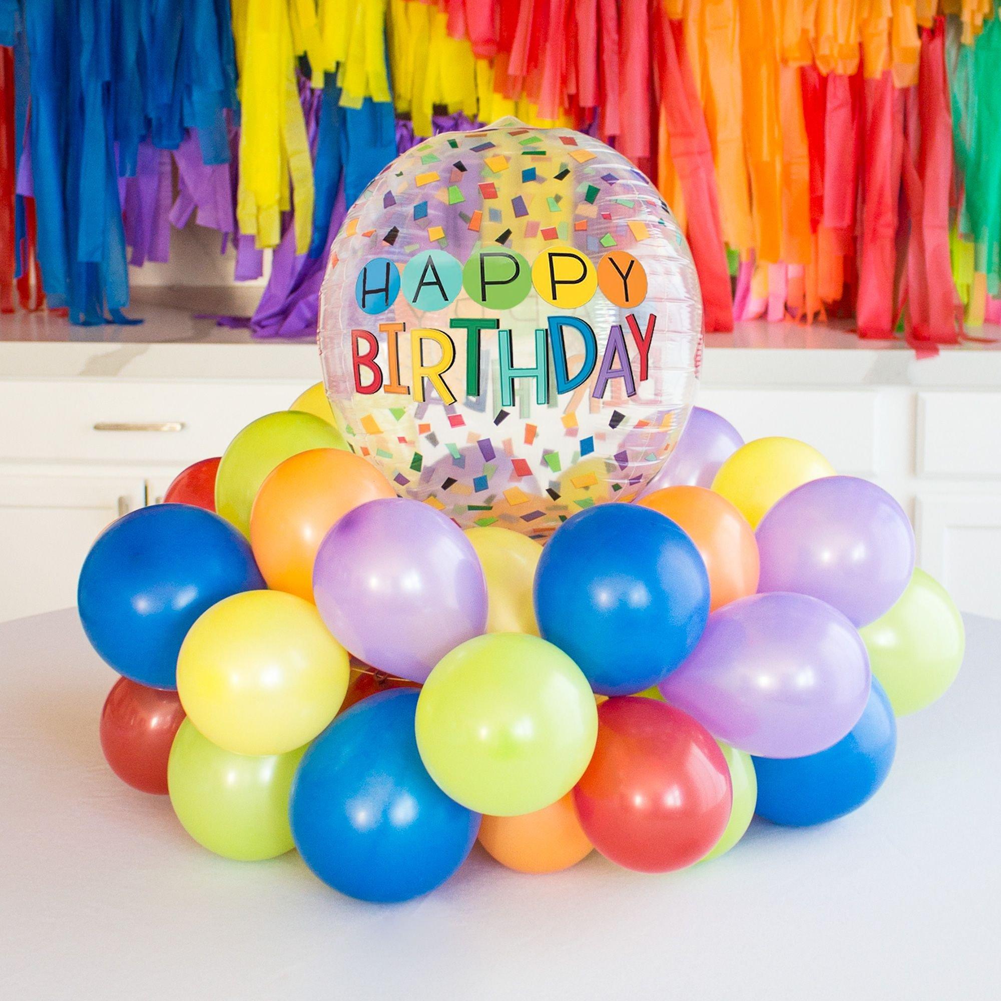 Mini Rainbow Balloon Centerpiece