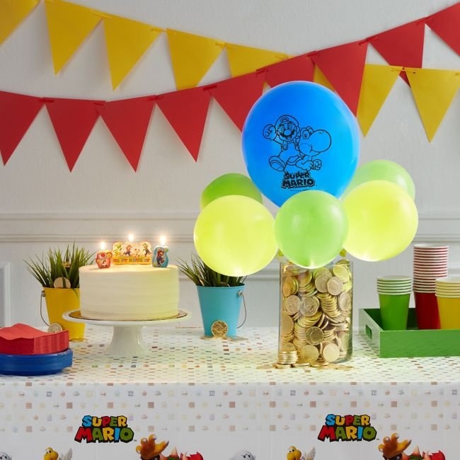 Super Mario Centerpiece with Light-Up Balloons