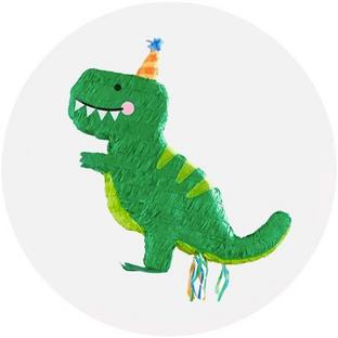 T-Rex Shaped Pinata, T-Rex is Wearing Cute Birthday Party Hat