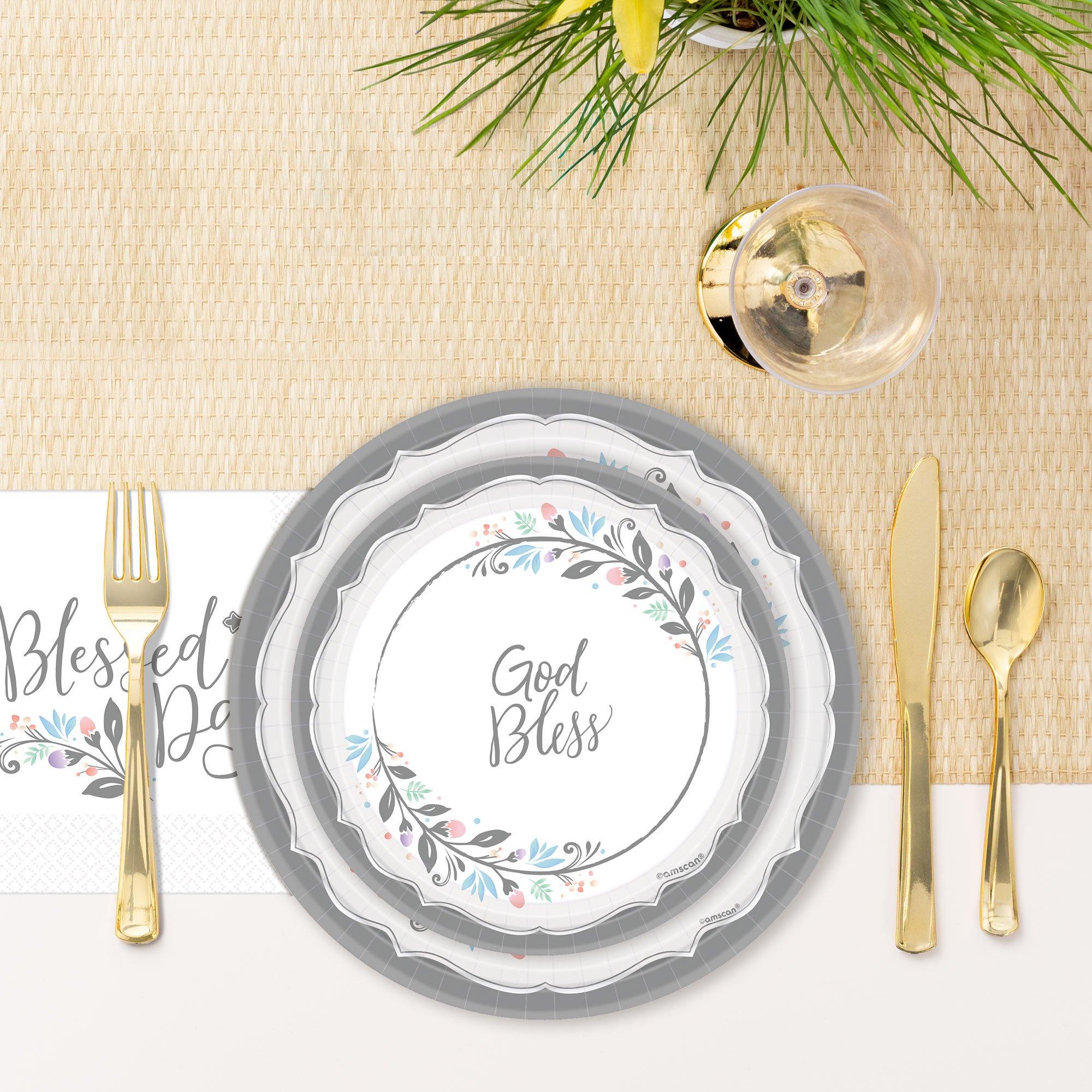 God Bless Holy Day Paper Dessert Plates, 7in, 18ct