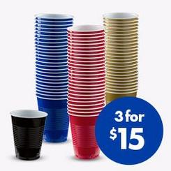 10 oz Clear Plastic Cups Old Fashioned Tumblers Gold Rimmed Fancy  Disposable Wedding Cups for Elegant Party 16ct.