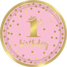 Pink & Gold Confetti 1st Birthday