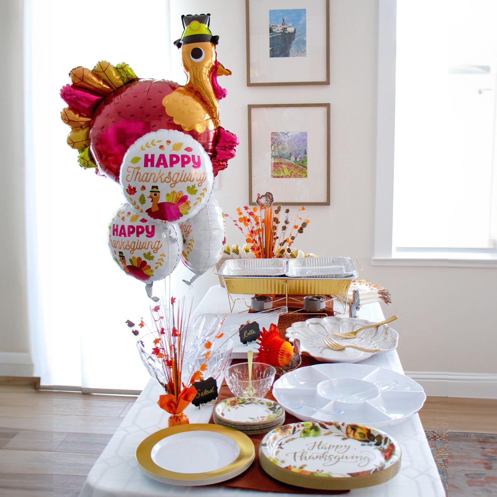 Thanksgiving Pilgrim Turkey Foil Balloon, 31in